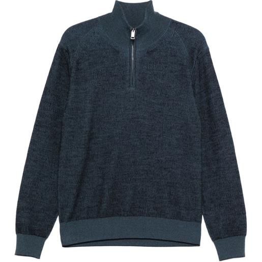 Brioni maglione con zip - blu