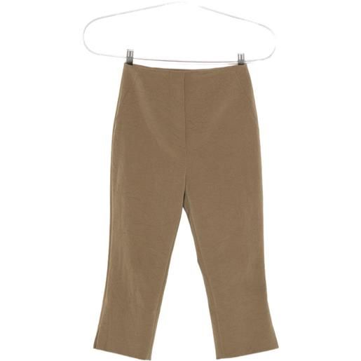 Nanushka pantaloni capri saoirse con spacco - verde