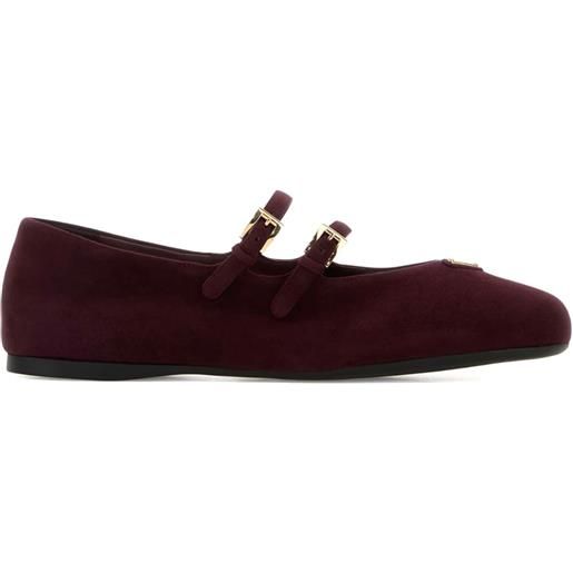 Prada ballerine con doppia fibbia - rosso