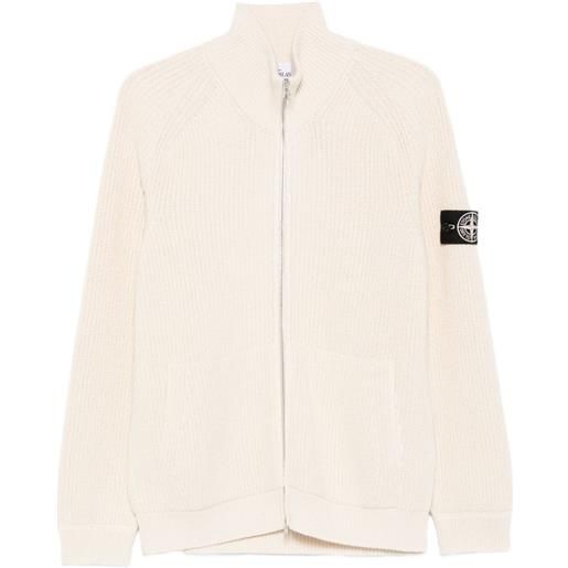 Stone Island cardigan raw beauty con zip - toni neutri