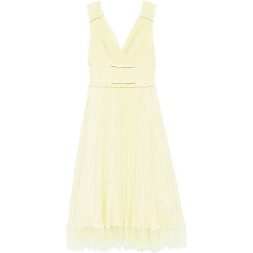 Self-Portrait abito midi in georgette - giallo