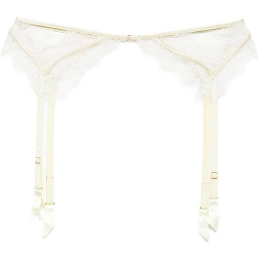 Kiki de Montparnasse reggicalze con inserti in pizzo - giallo