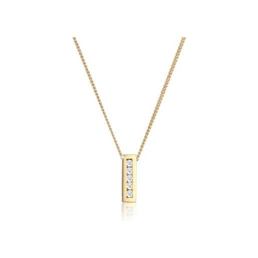 Elli DIAMONDS Necklace Ladies Heart Linked With Diamond 003ct In 585 Yellow Gold Diamond 585 Oro Gia 58260233