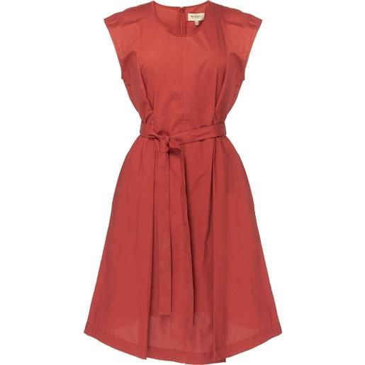 WOOLRICH poplin belted dress madder