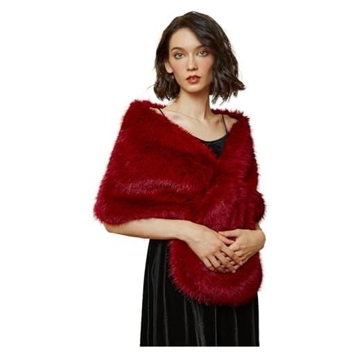 BEAUTELICATE beuatelicate stola coprispalle pelliccia sintetica donna elegante caldo scialle pelliccia per sposa matrimonio invernale cerimonia festa