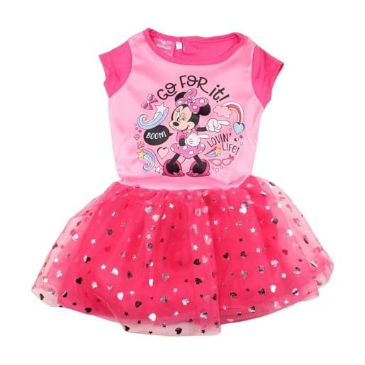 Disney - vestito da ragazza con stampa minnie fushia, fucsia, 8 anni