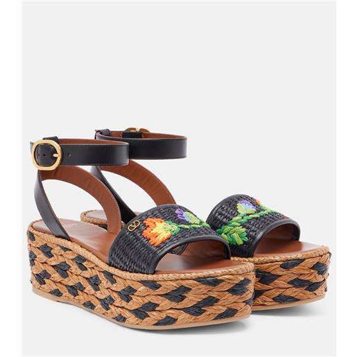 Valentino Garavani espadrillas bribri in rafia e pelle