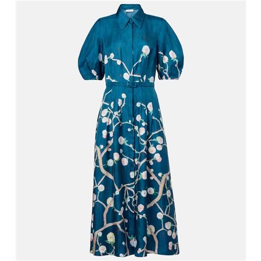 Gabriela Hearst abito chemisier maude in seta con stampa floreale