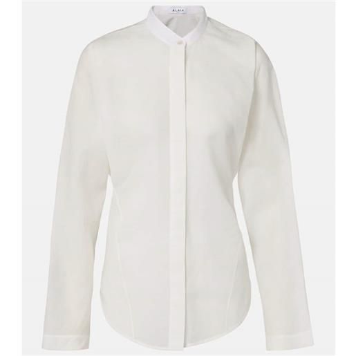 Alaia alaã¯a camicia in cotone e lino