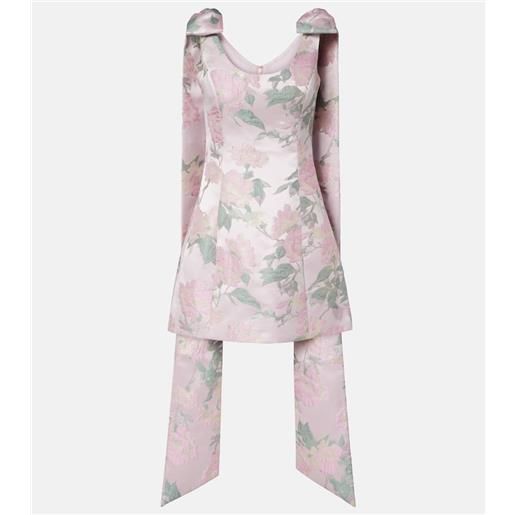 Markarian miniabito gita in broccato con stampa floreale