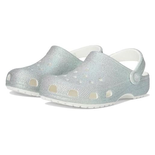 Crocs classic iridescent glitter cgk, zoccoli unisex - bambini e ragazzi, bianco, 30/31 eu