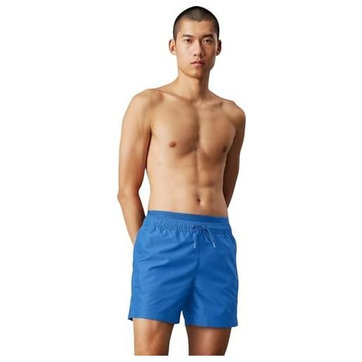 Calvin Klein uomo pantaloncino da bagno medium double con coulisse, blu (patch of blue), s