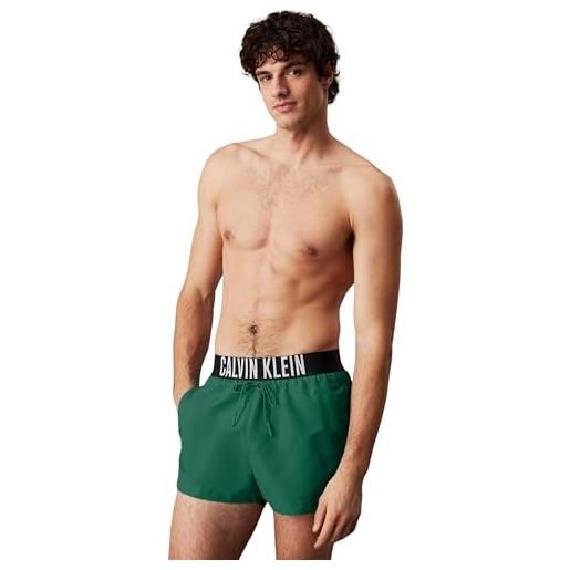 Calvin Klein uomo pantaloncino da bagno short con fascia con logo, verde (wild green), xxl