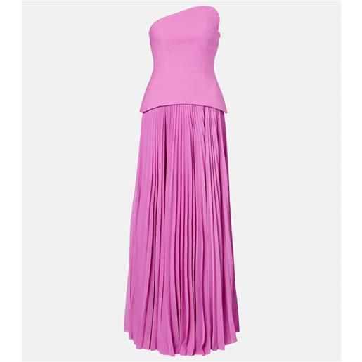 Solace London abito lungo senza spalline con pieghe britt