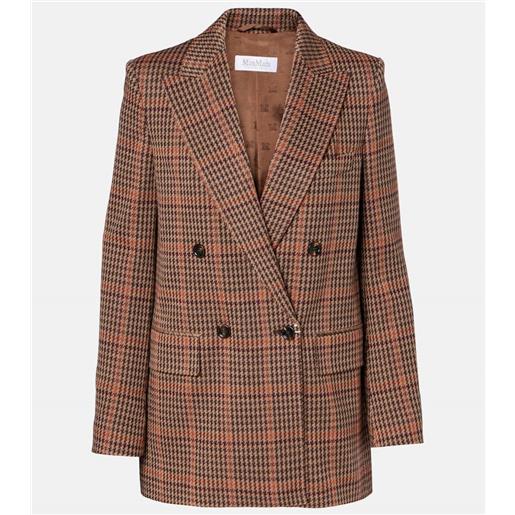 Max Mara blazer guelfo in lana e cotone a quadri