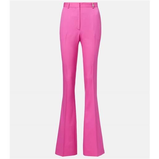 Versace pantaloni flared in lana a vita alta