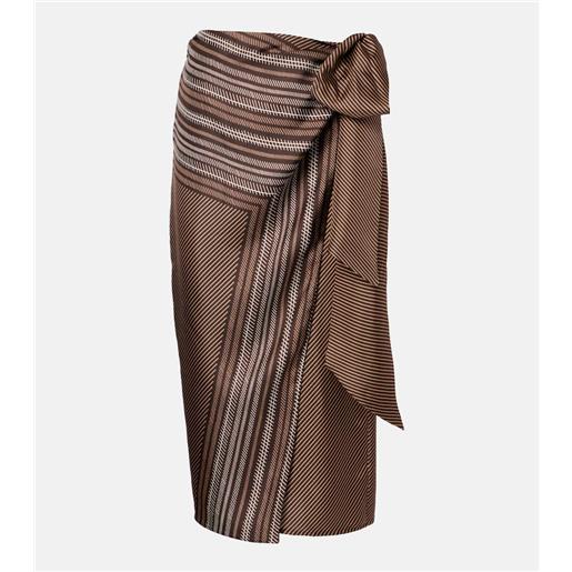 Max Mara gonna a portafoglio edro in seta a righe