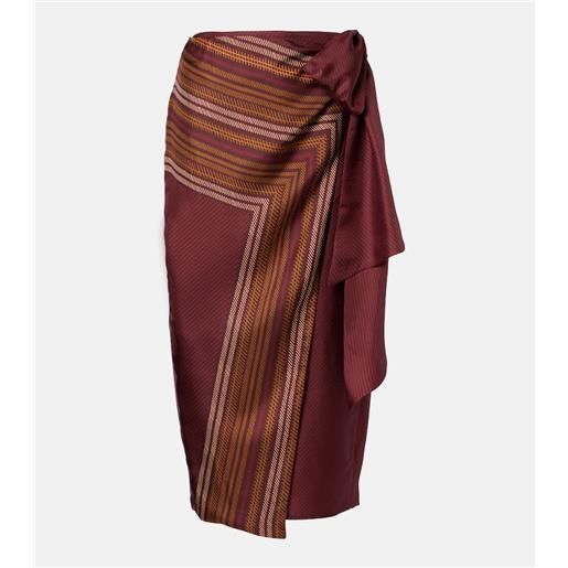 Max Mara gonna a portafoglio edro in seta a righe