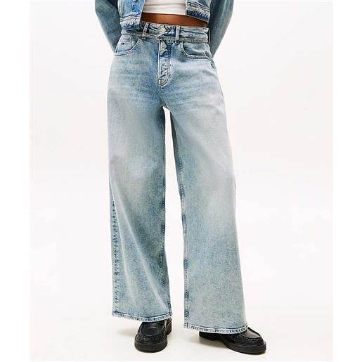 Tommy jeans charlie jeans larghi a vita media con cintura donna