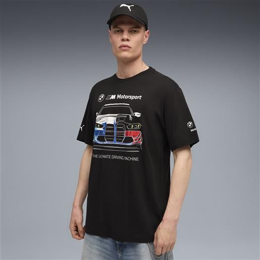 PUMA t-shirt con grafica bmw m motorsport da uomo, abbigliamento, nero, xl