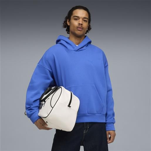 PUMA felpa con cappuccio in pile wardrobe essentials da uomo, abbigliamento, blu, s