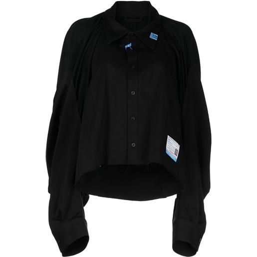 Maison MIHARA YASUHIRO camicia con applicazione - nero