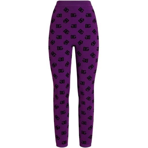 Dolce & Gabbana leggings dna con logo - viola