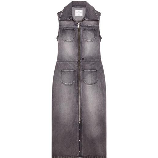Courrèges abito midi denim - grigio