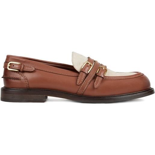 SANDRO mocassini in pelle con fibbia - marrone