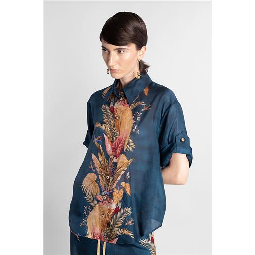 Zimmermann camicia in seta blu