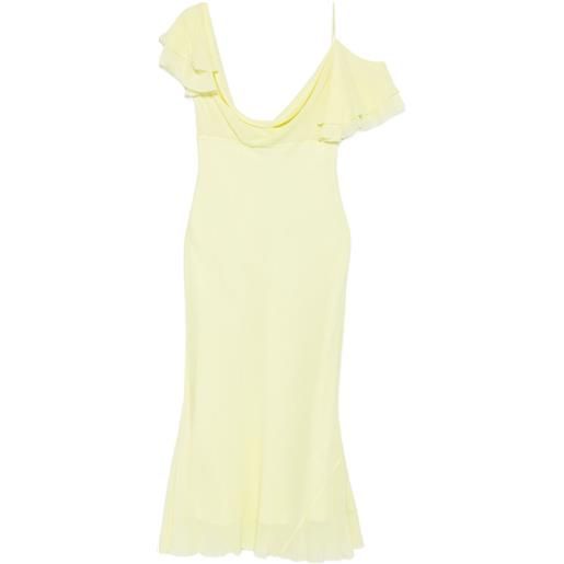Self-Portrait abito midi in georgette - giallo