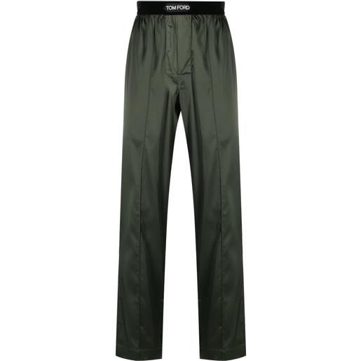 TOM FORD pantaloni con logo - verde