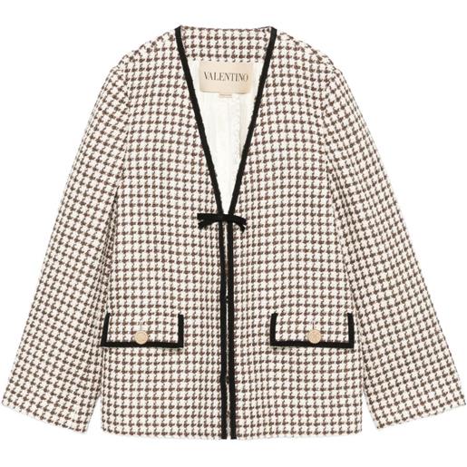 Valentino Garavani giacca light tweed pied de poule - toni neutri