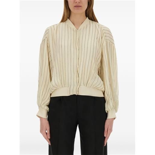 Alysi giacca gessata con maniche a palloncino - toni neutri