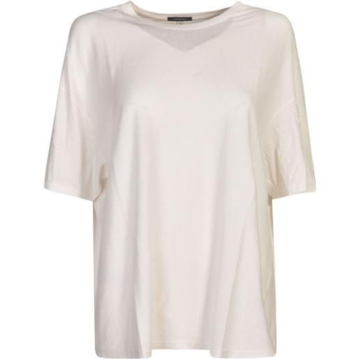 R13 t-shirt in cotone e cashmere - bianco