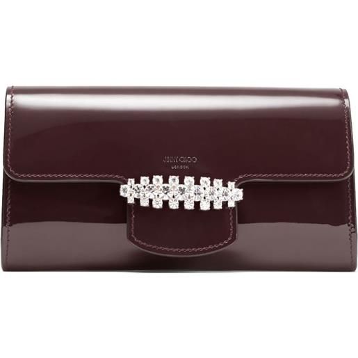Jimmy Choo clutch bing con decorazione - marrone
