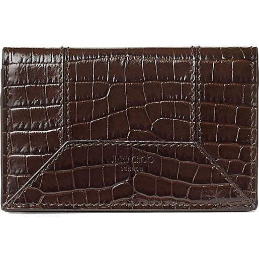 Jimmy Choo portafoglio nello con effetto coccodrillo - marrone