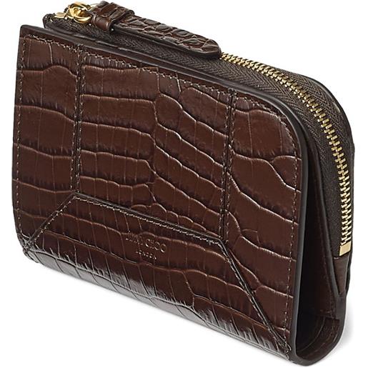 Jimmy Choo portafoglio con effetto coccodrillo - marrone