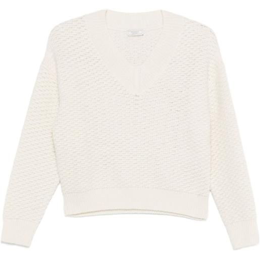 Peserico maglione con scollo a v - toni neutri