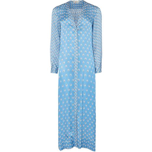 Temperley London cappotto cowrie con stampa - blu