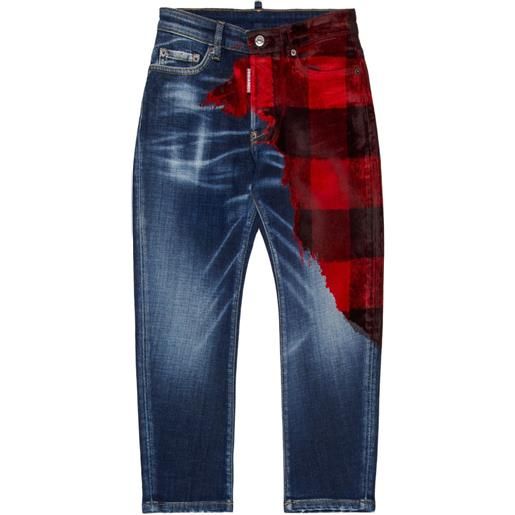 DSQUARED2 KIDS jeans a quadri - blu