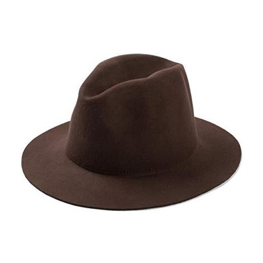 FGHOMEAQYZ 1 cappello a cupola in lana, cilindro autunnale e invernale, cappello in feltro per uomo e donna-marrone