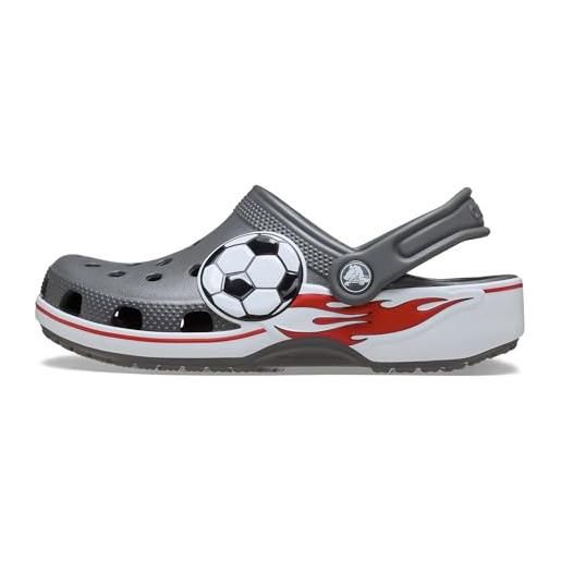 Crocs classic soccer band clog k, zoccoli unisex - bambini e ragazzi, grigio ardesia, 28/29 eu