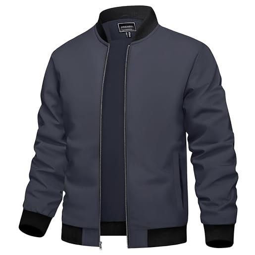 TACVASEN giacca estiva leggera da uomo bomber blouson giacca sportiva sottile giacca di transizione primavera autunno con tasca interna (xl, bianco)