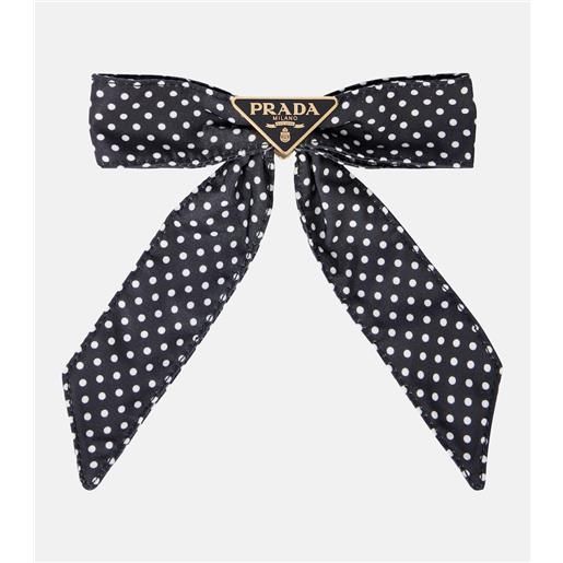 Prada fermacapelli a pois con fiocco