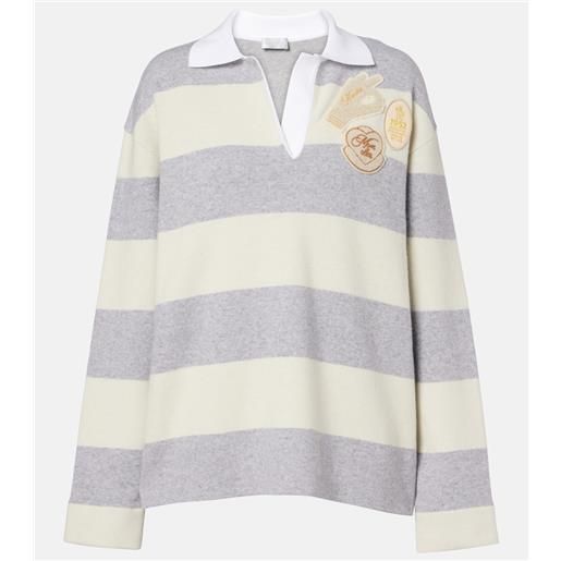 Moncler polo in misto lana e cotone a righe