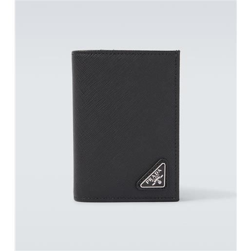 Prada portacarte in pelle saffiano con logo
