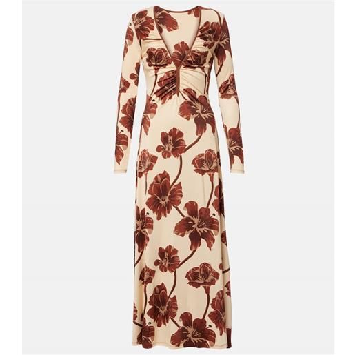 Johanna Ortiz abito midi in jersey con stampa