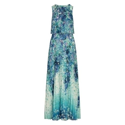 APART Fashion bedrucktes abendkleid vestito, turchese multicolore, 50 donna