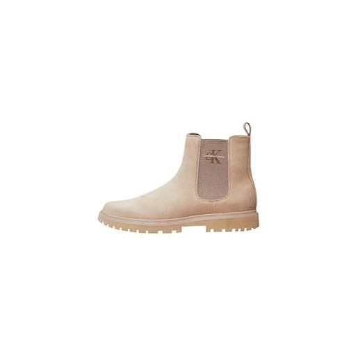 Calvin Klein eva boot mid chelsea iconic dr ym0ym01080, stivali uomo, beige (triple savannah tan), 46 eu
